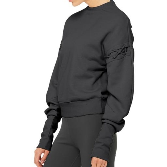 ALO Hook-up Lattice Long Sleeve Pullover Sweater L - Picture 3 of 8